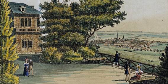 View of Vienna seen from the Schweizerhaus in the Ptzleinsdorf Park